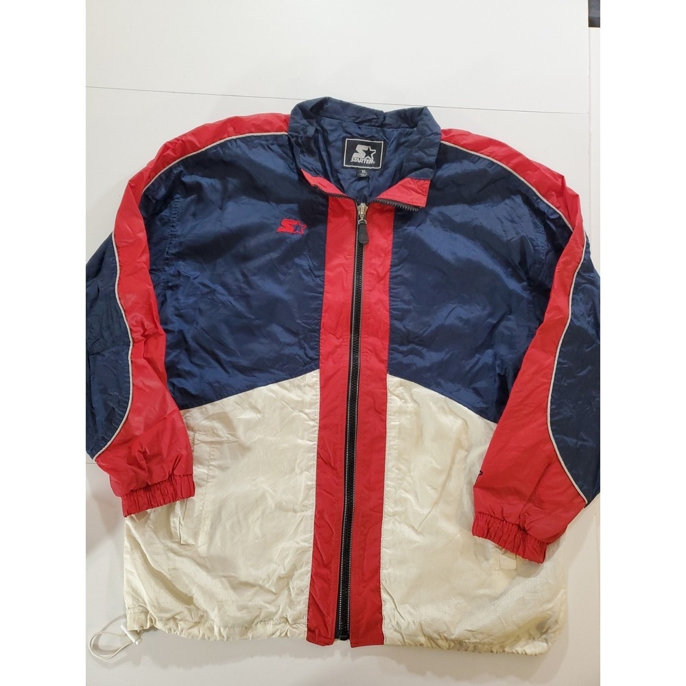Vintage 90s Starter Windbreaker Jacket‎ Men's Extra Large XL Navy Blue Red